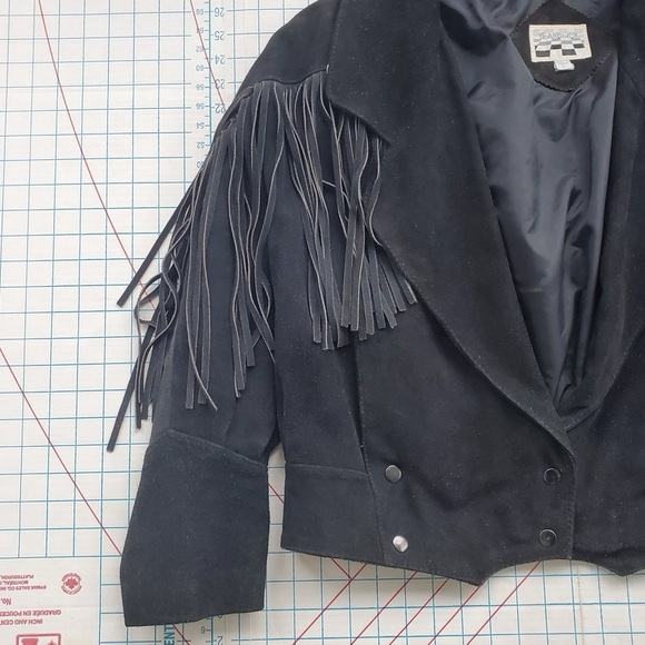 Black Vintage Suede Fringe Yearbook Jacket size Medium!! - Picture 9 of 11
